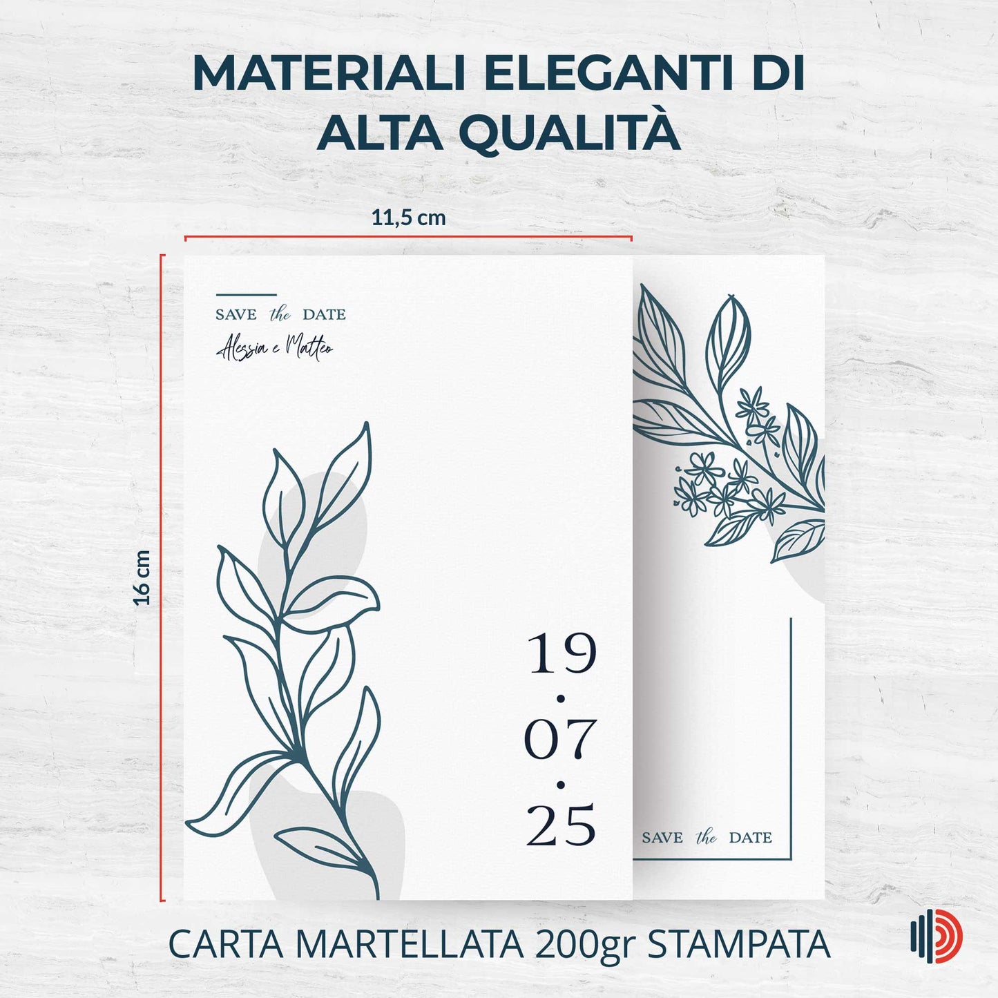 Partecipazione Matrimonio Invito Elegante Minimalista Floreale