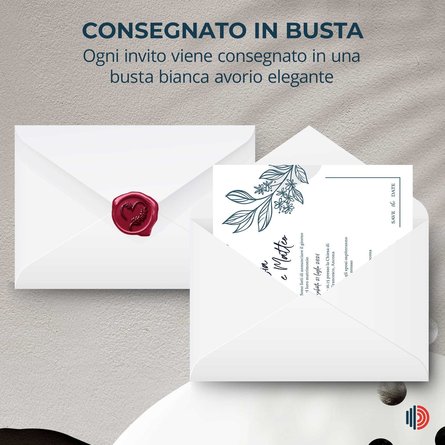 Partecipazione Matrimonio Invito Elegante Minimalista Floreale