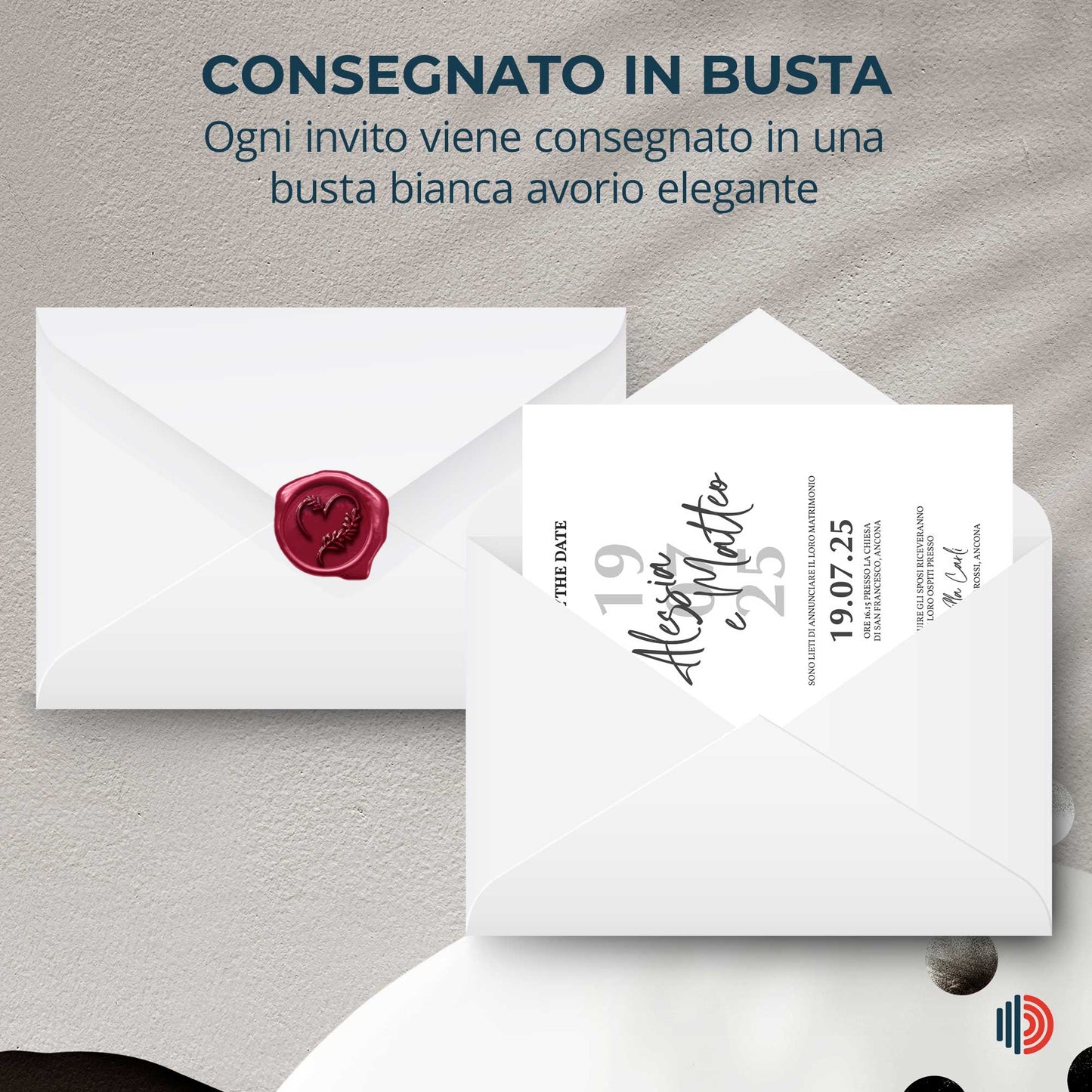 Partecipazione Matrimonio Invito Elegante Minimalista Bianco e Nero