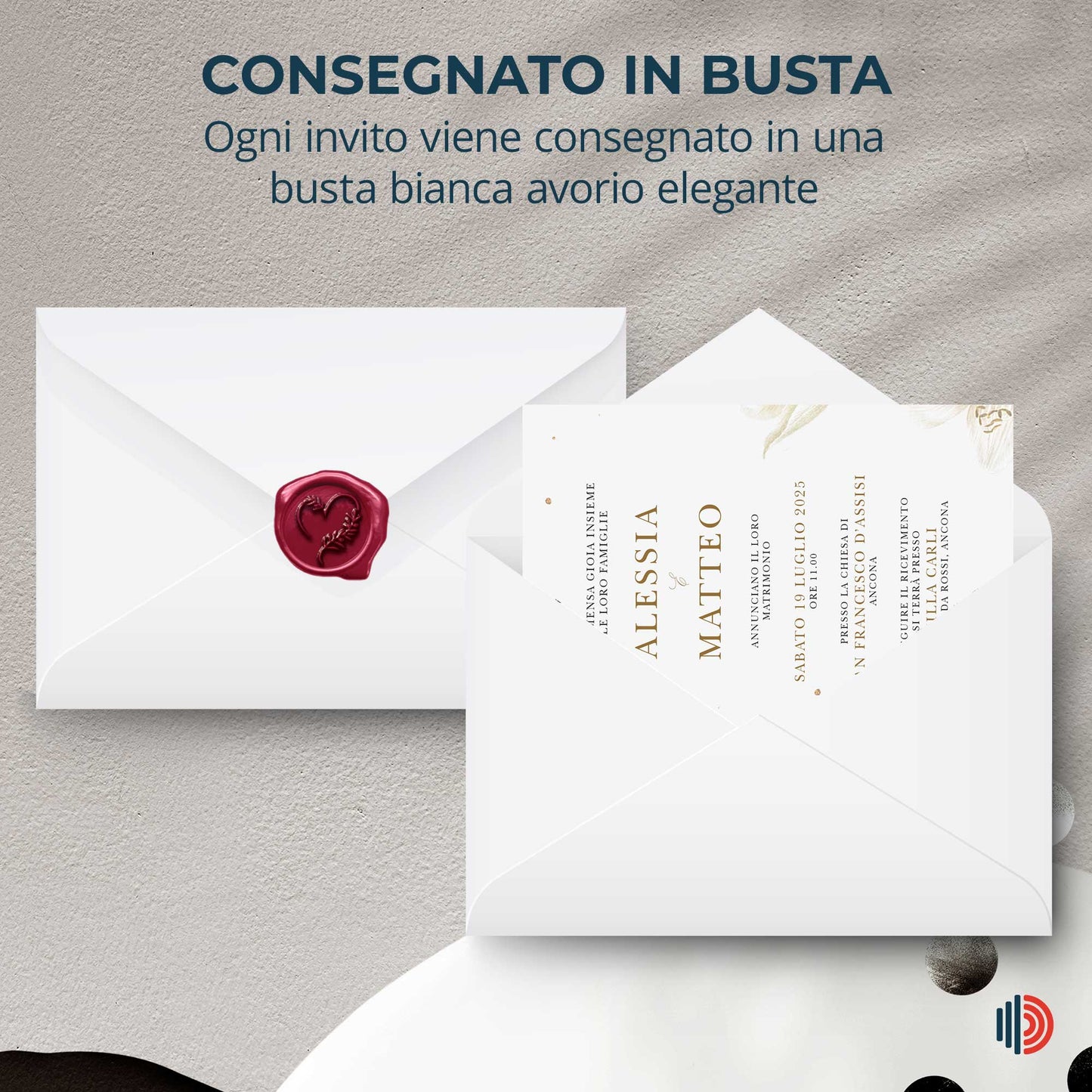 Partecipazione Matrimonio Invito Elegante Minimalista Floreale
