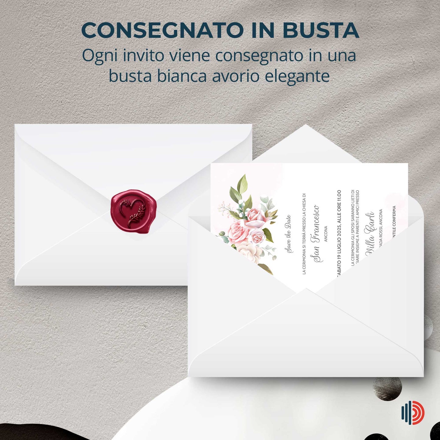 Partecipazione Matrimonio Invito Elegante Minimalista Floreale