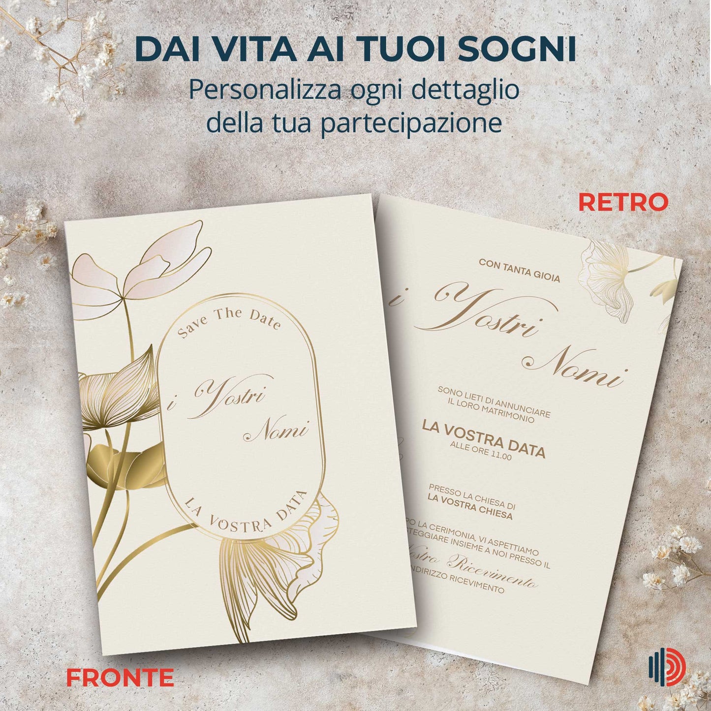 Partecipazioni Matrimonio Personalizzate - Linea Essential WI-8
