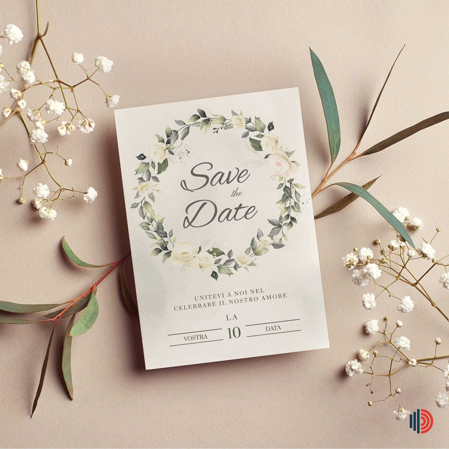 Partecipazione Matrimonio Invito Elegante Minimalista Floreale