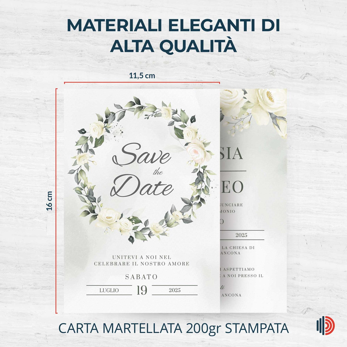 Partecipazione Matrimonio Invito Elegante Minimalista Floreale
