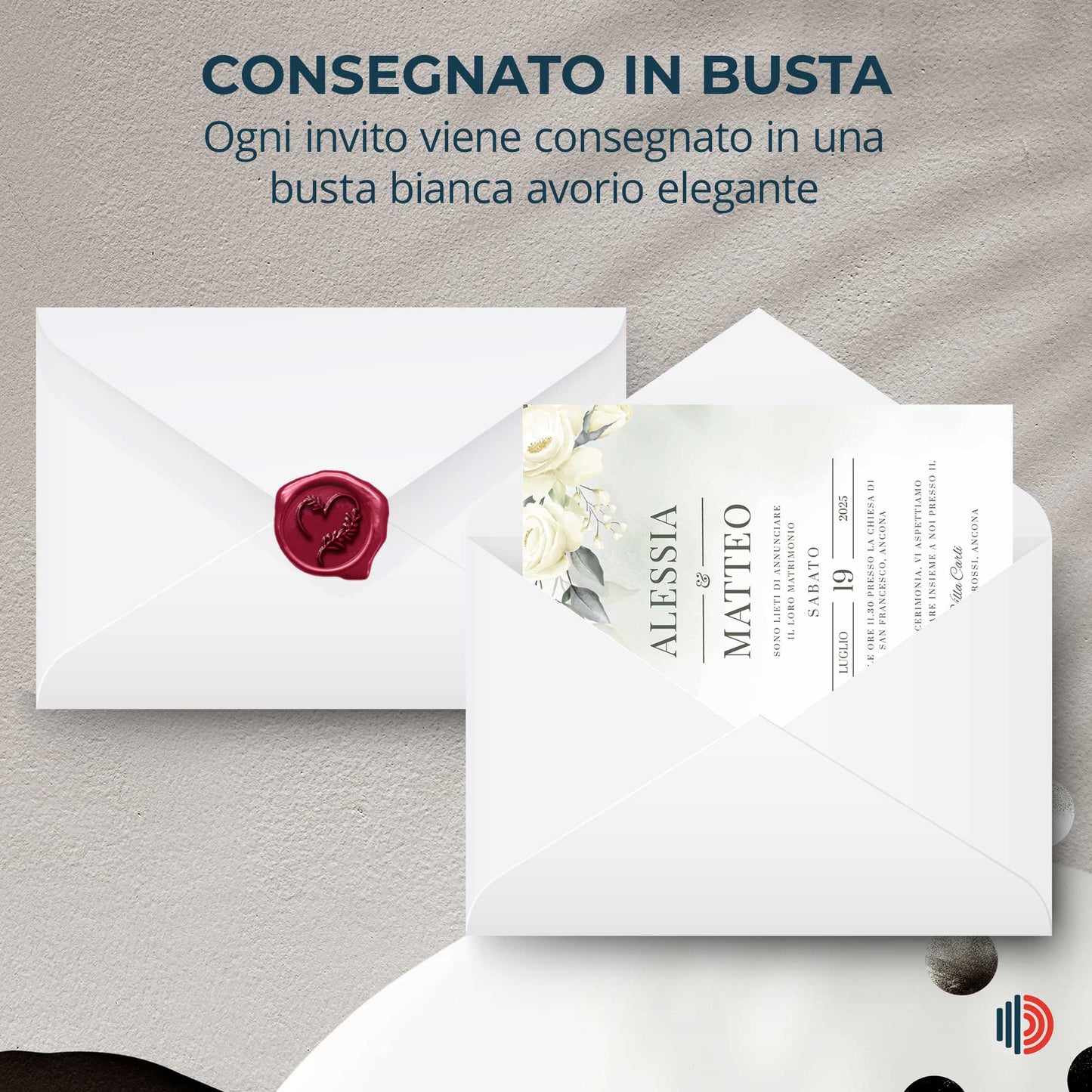 Partecipazione Matrimonio Invito Elegante Minimalista Floreale
