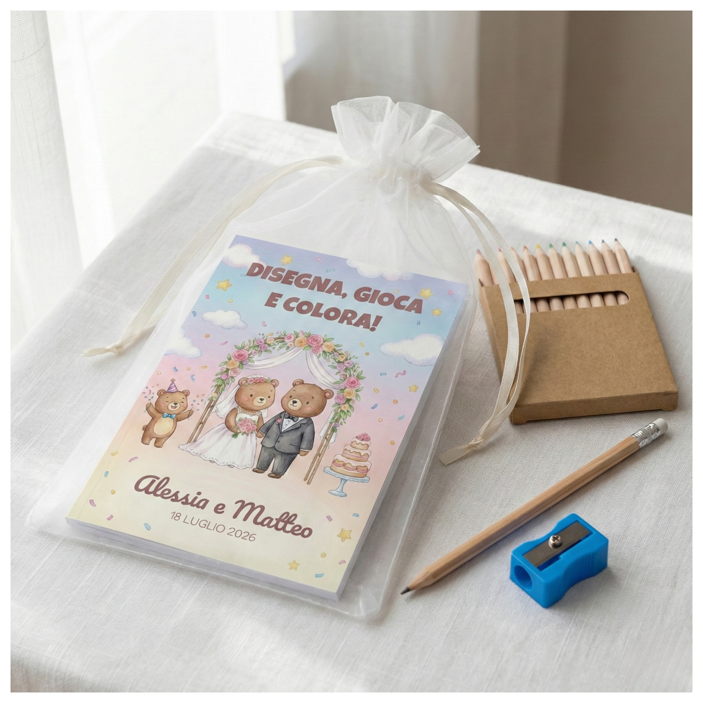 Activity Book Bambini Personalizzato per Matrimonio – Libro Giochi da Colorare (A5)