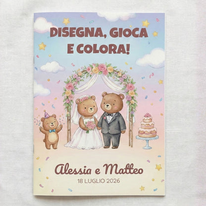 Activity Book Bambini Personalizzato per Matrimonio – Libro Giochi da Colorare (A5)