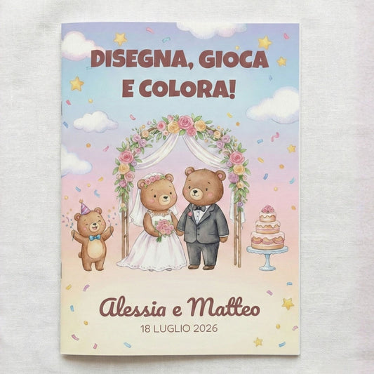 Activity Book Bambini Personalizzato per Matrimonio – Libro Giochi da Colorare (A5)