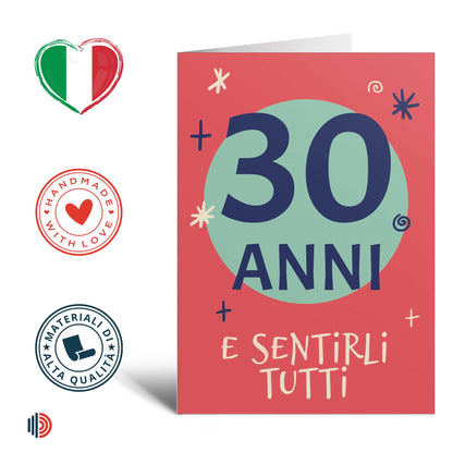 biglietto auguri compleanno divertente 30 anni