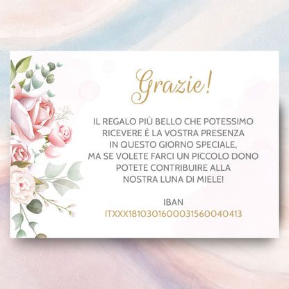 Biglietto Coordinato Matrimonio Personalizzate 2026 Romantic Peonies 