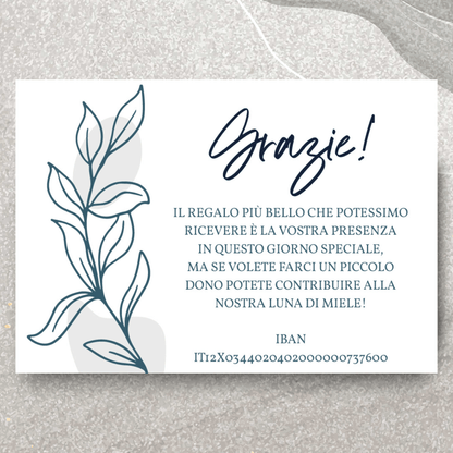 Menù Matrimonio Coordinato personalizzabile