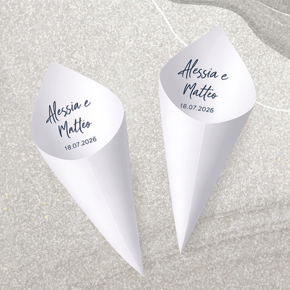 Cono porta riso Matrimonio Coordinato personalizzabile