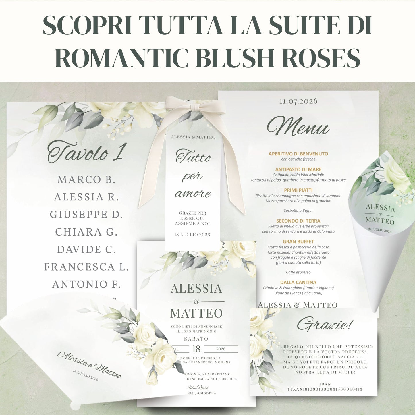 Coordinato Matrimonio personalizzato Botanical Circle
