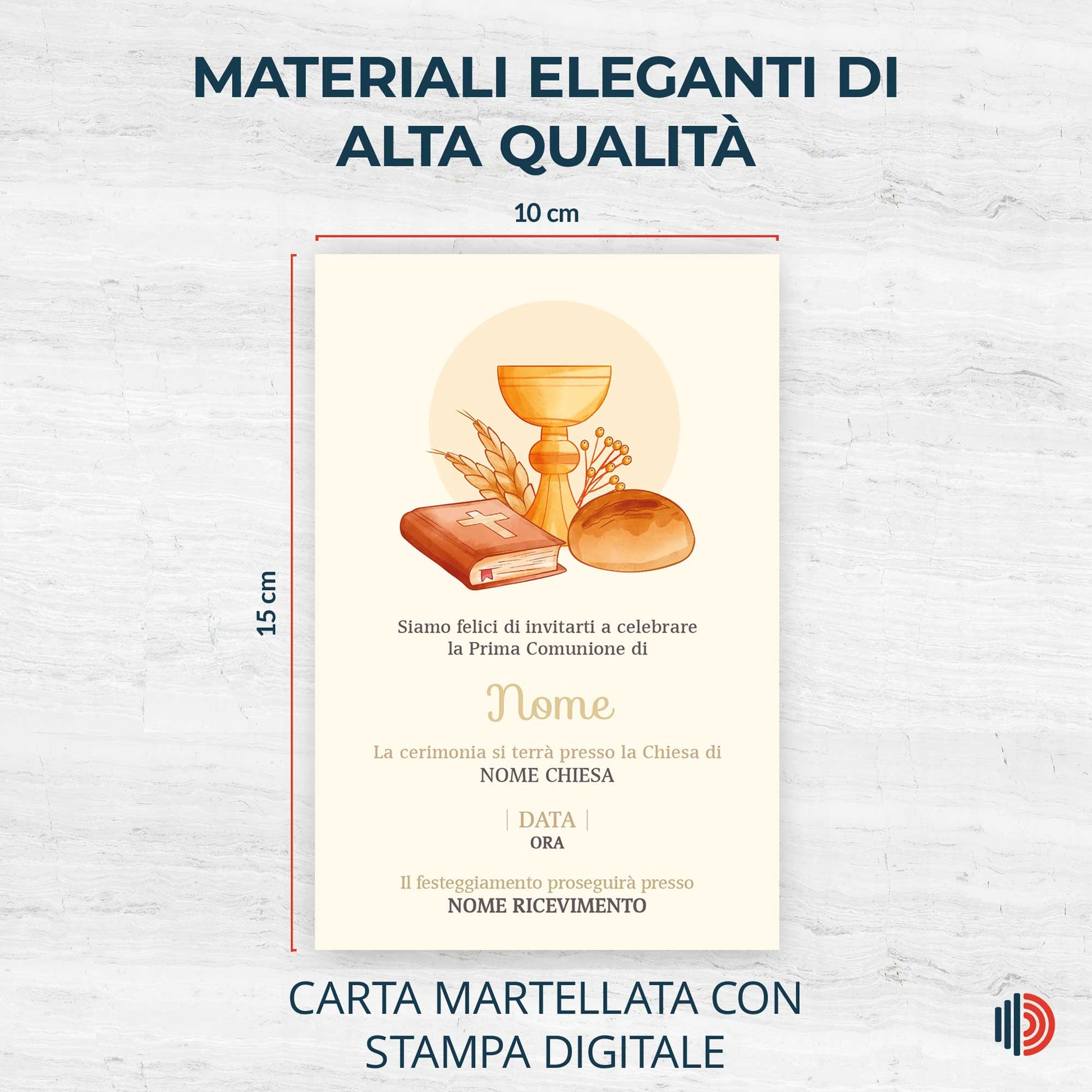 Inviti Prima Comunione bambino stile elegante 