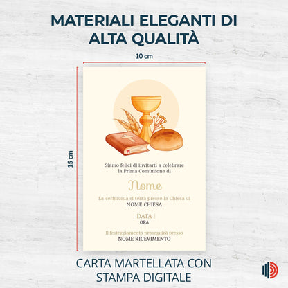 Inviti Prima Comunione bambino stile elegante 