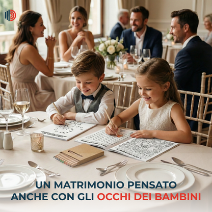 Activity Book Bambini Personalizzato per Matrimonio – Libro Giochi da Colorare (A5)
