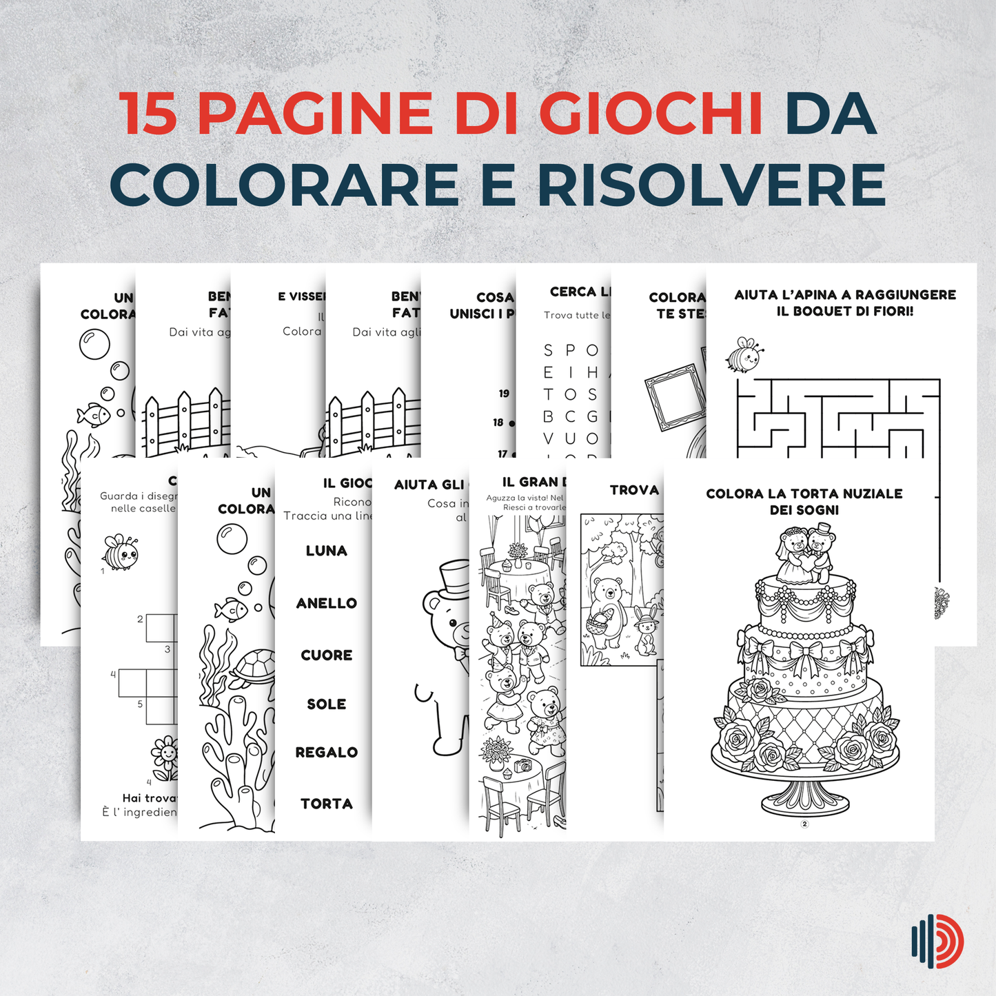 Activity Book Bambini Personalizzato per Matrimonio – Libro Giochi da Colorare (A5)