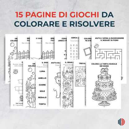 Activity Book Bambini Personalizzato per Matrimonio – Libro Giochi da Colorare (A5)