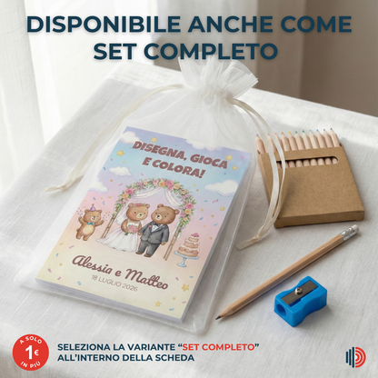 Activity Book Bambini Personalizzato per Matrimonio – Libro Giochi da Colorare (A5)