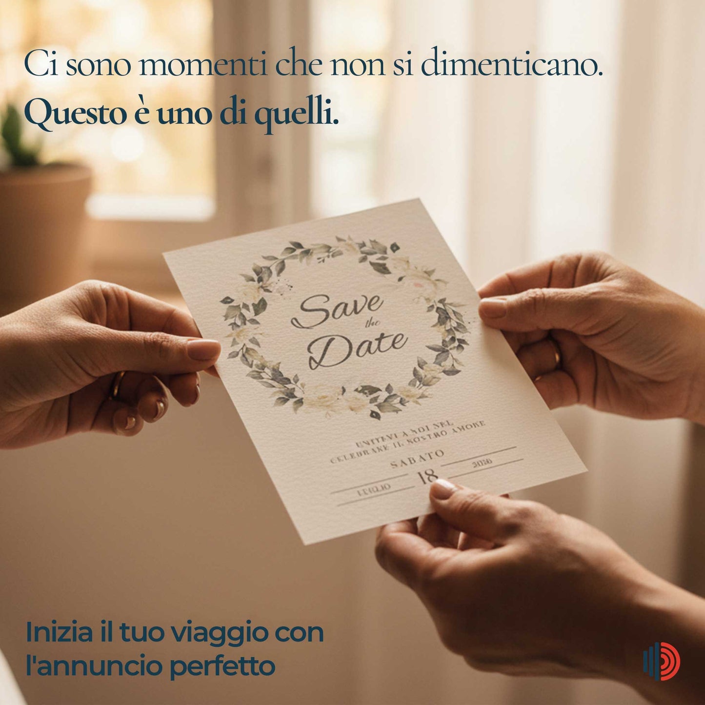 Partecipazione Matrimonio personalizzato Botanical Circle PT01
