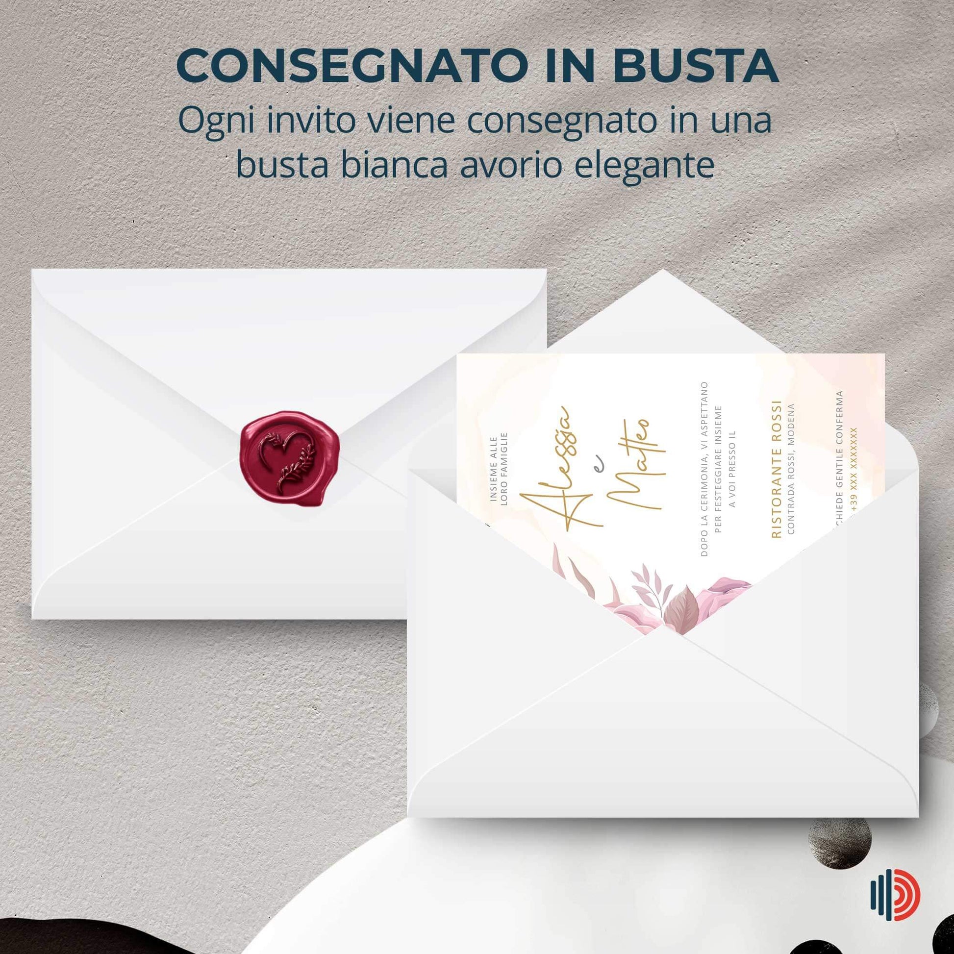Partecipazione Matrimonio Invito Elegante Minimalista Floreale