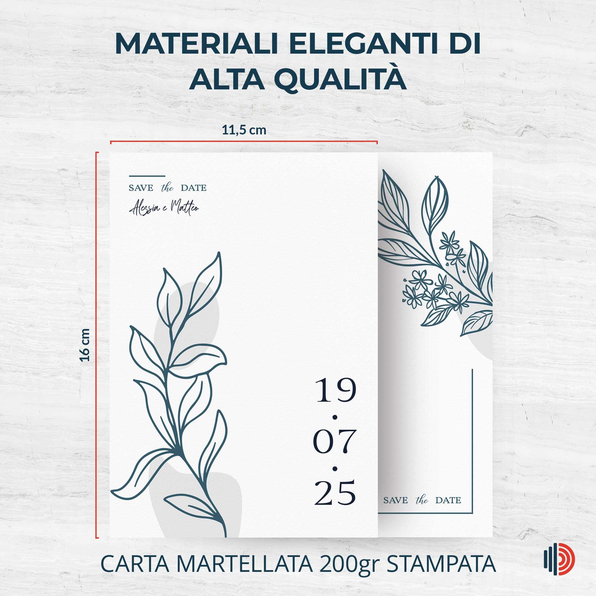 Partecipazione Matrimonio Invito Elegante Minimalista Floreale