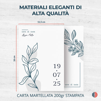 Partecipazione Matrimonio Invito Elegante Minimalista Floreale