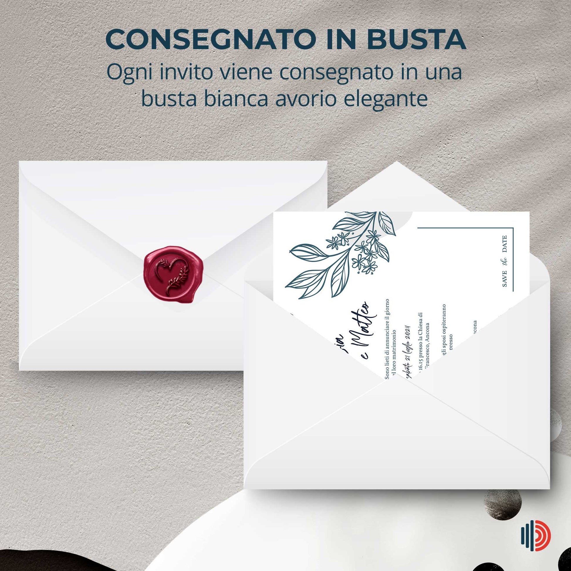 Partecipazione Matrimonio Invito Elegante Minimalista Floreale