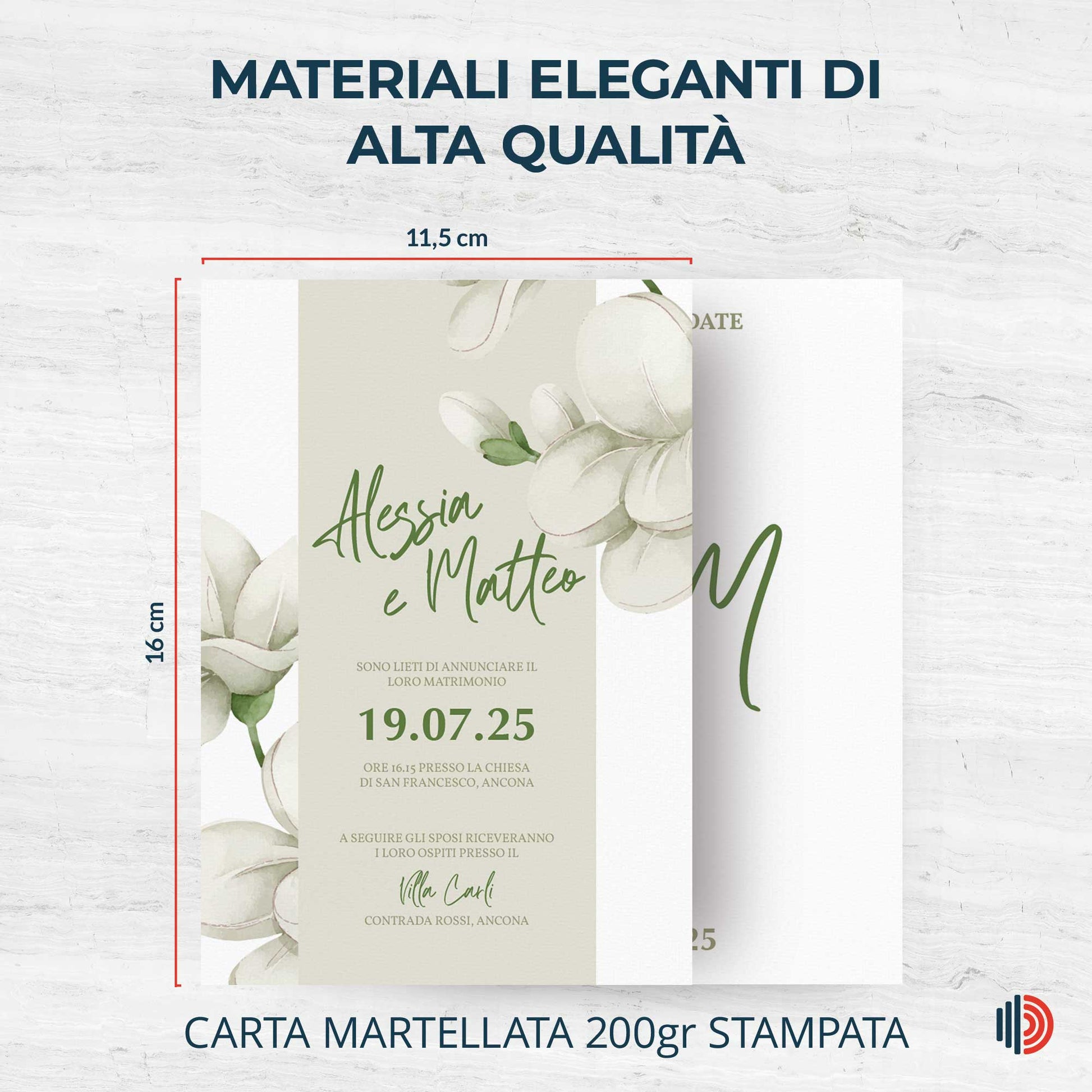 Partecipazione Matrimonio Invito Elegante Minimalista Floreale