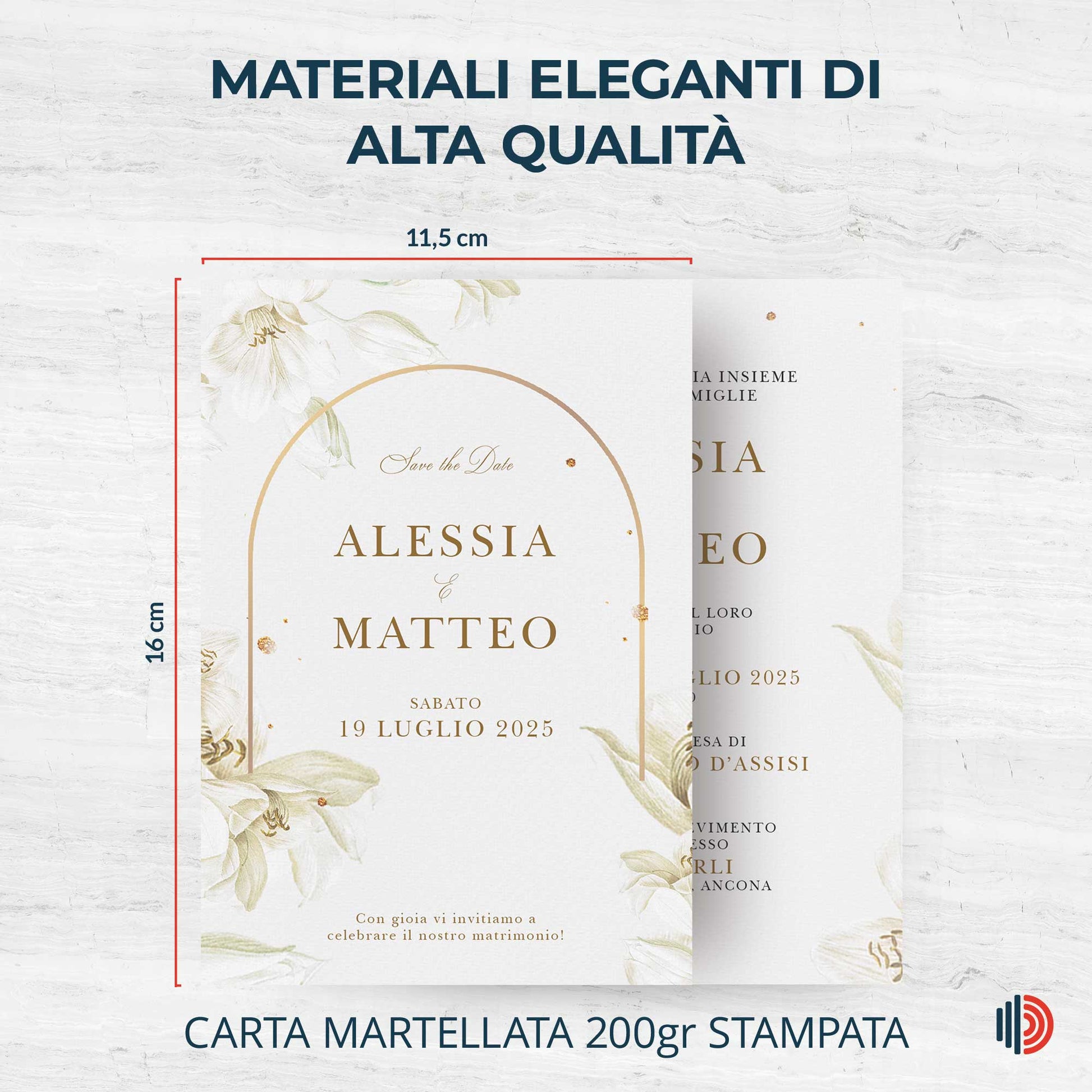 Partecipazione Matrimonio Invito Elegante Minimalista Floreale