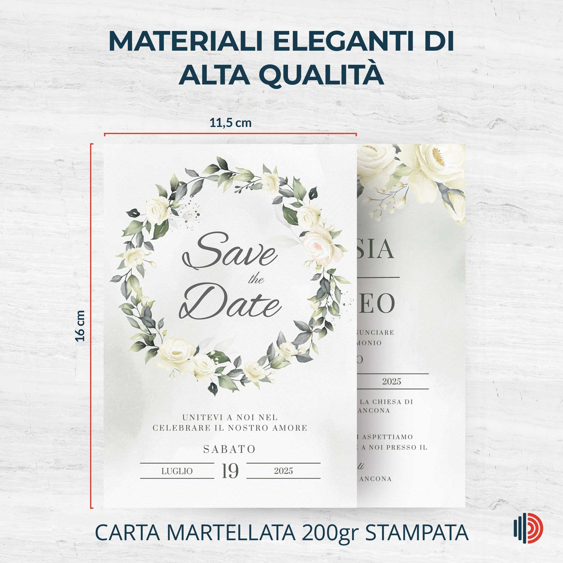Partecipazione Matrimonio Invito Elegante Minimalista Floreale