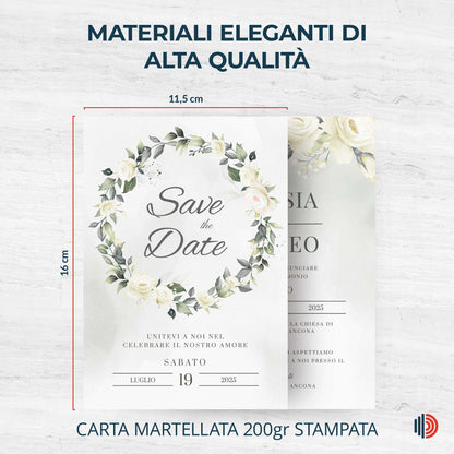 Partecipazione Matrimonio Invito Elegante Minimalista Floreale