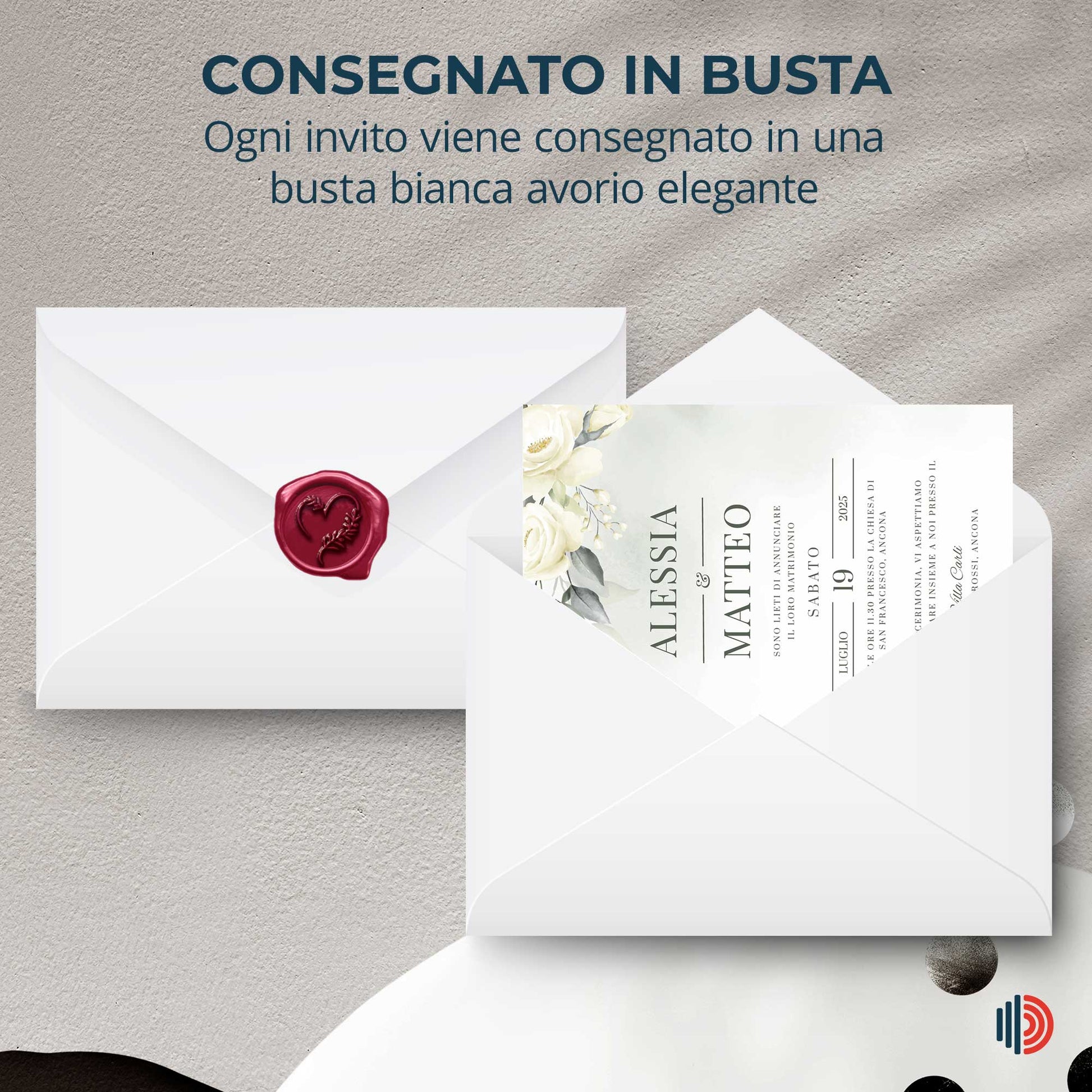 Partecipazione Matrimonio Invito Elegante Minimalista Floreale