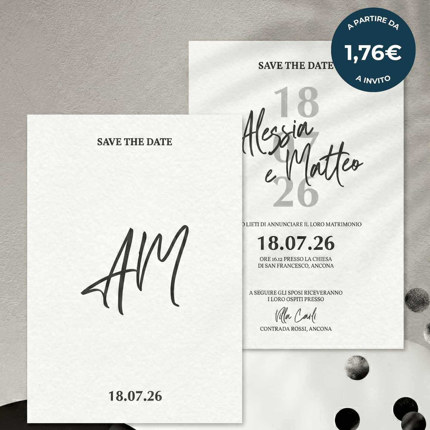 Partecipazioni Matrimonio Personalizzato 2026 Essential Bold