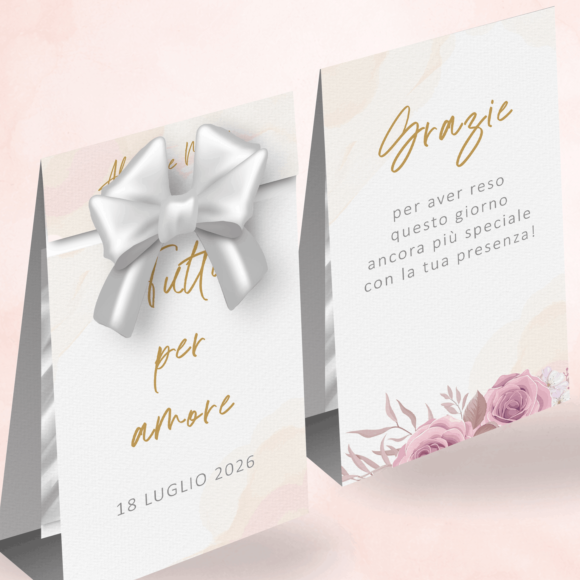 Porta Confetti Segnaposto Matrimonio Coordinato personalizzabile Romantic Blush Roses