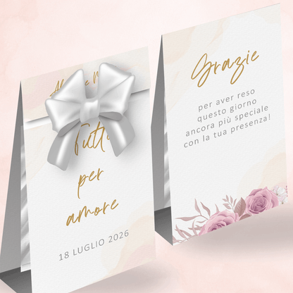 Porta Confetti Segnaposto Matrimonio Coordinato personalizzabile Romantic Blush Roses