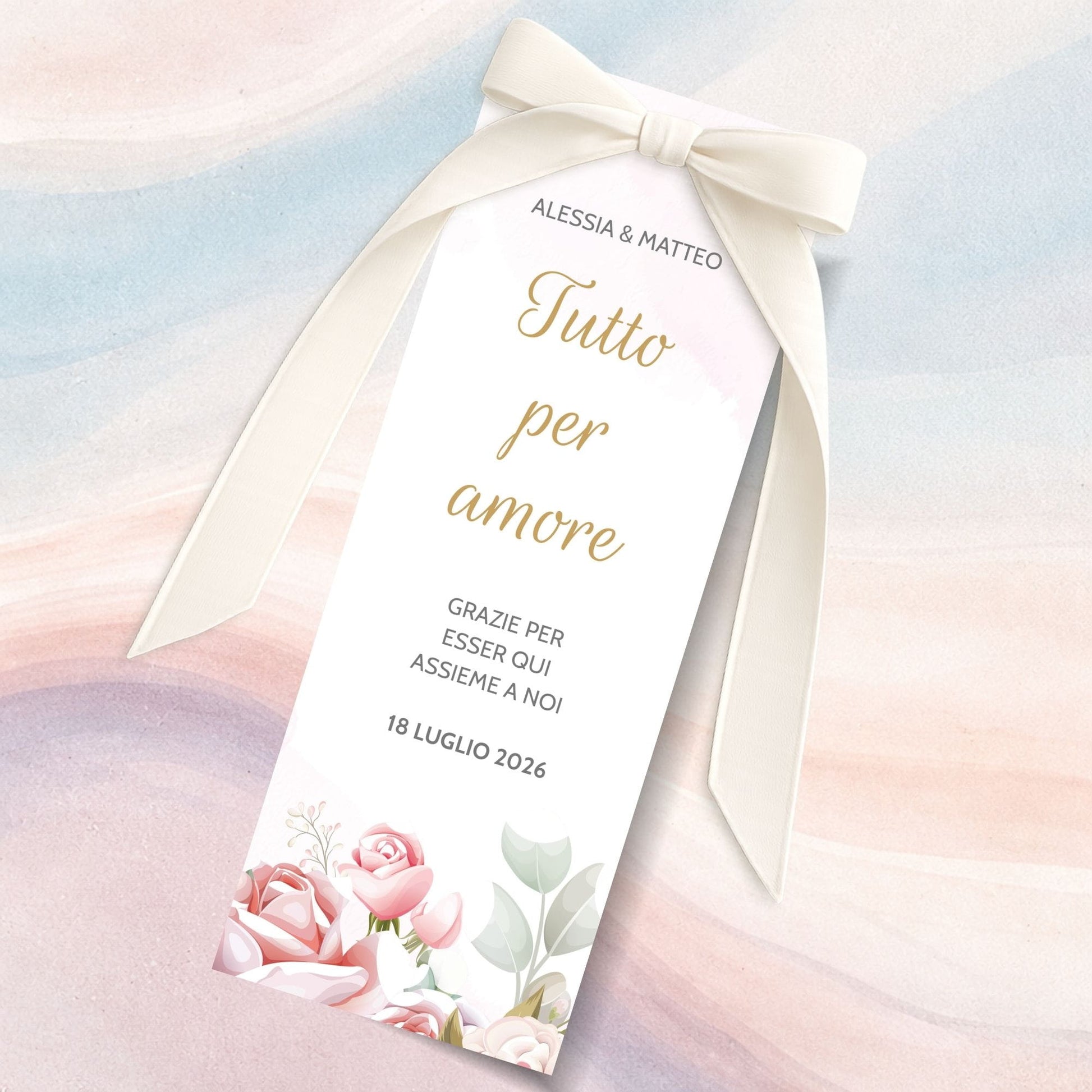Segnaposto Matrimonio Personalizzate 2026 Romantic Peonies 