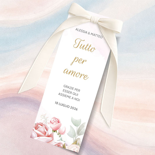 Segnaposto Matrimonio Personalizzate 2026 Romantic Peonies 