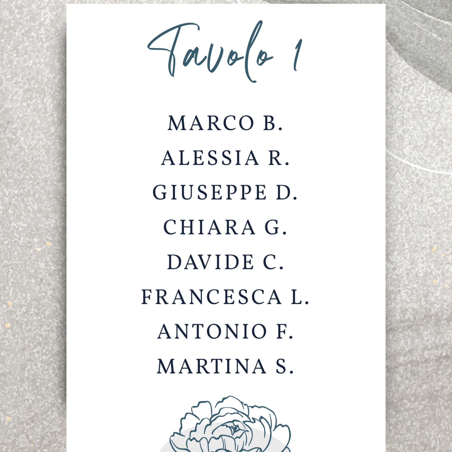 Tableau Matrimonio Coordinato personalizzabile