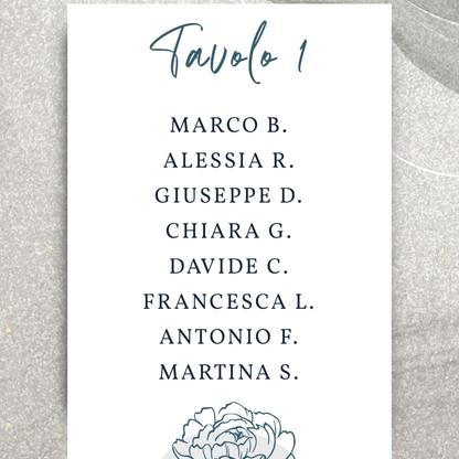 Tableau Matrimonio Coordinato personalizzabile