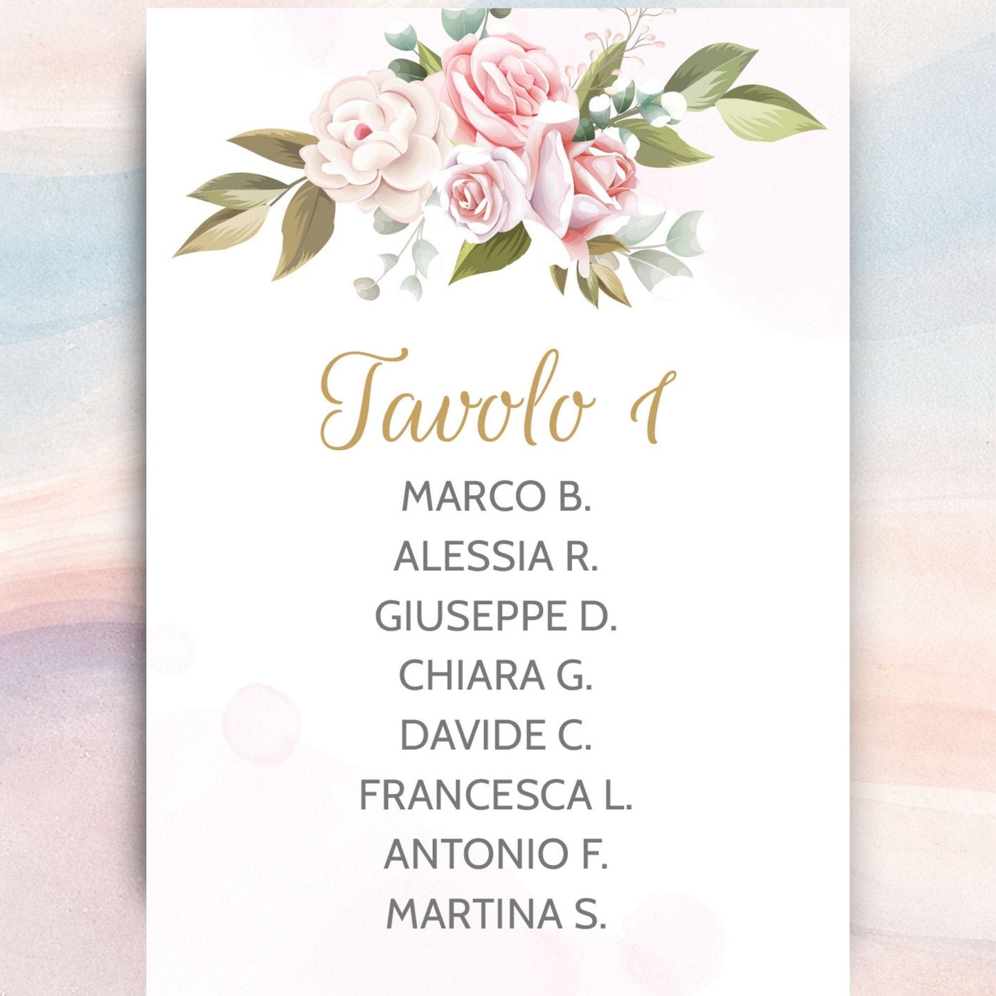 Tableau Matrimonio Personalizzate 2026 Romantic Peonies 