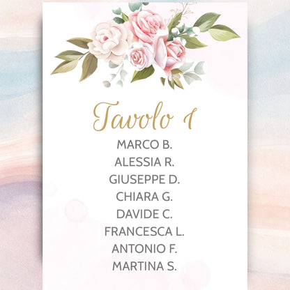 Tableau Matrimonio Personalizzate 2026 Romantic Peonies 