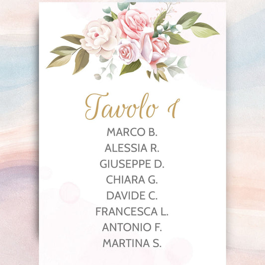 Tableau Matrimonio Personalizzate 2026 Romantic Peonies 