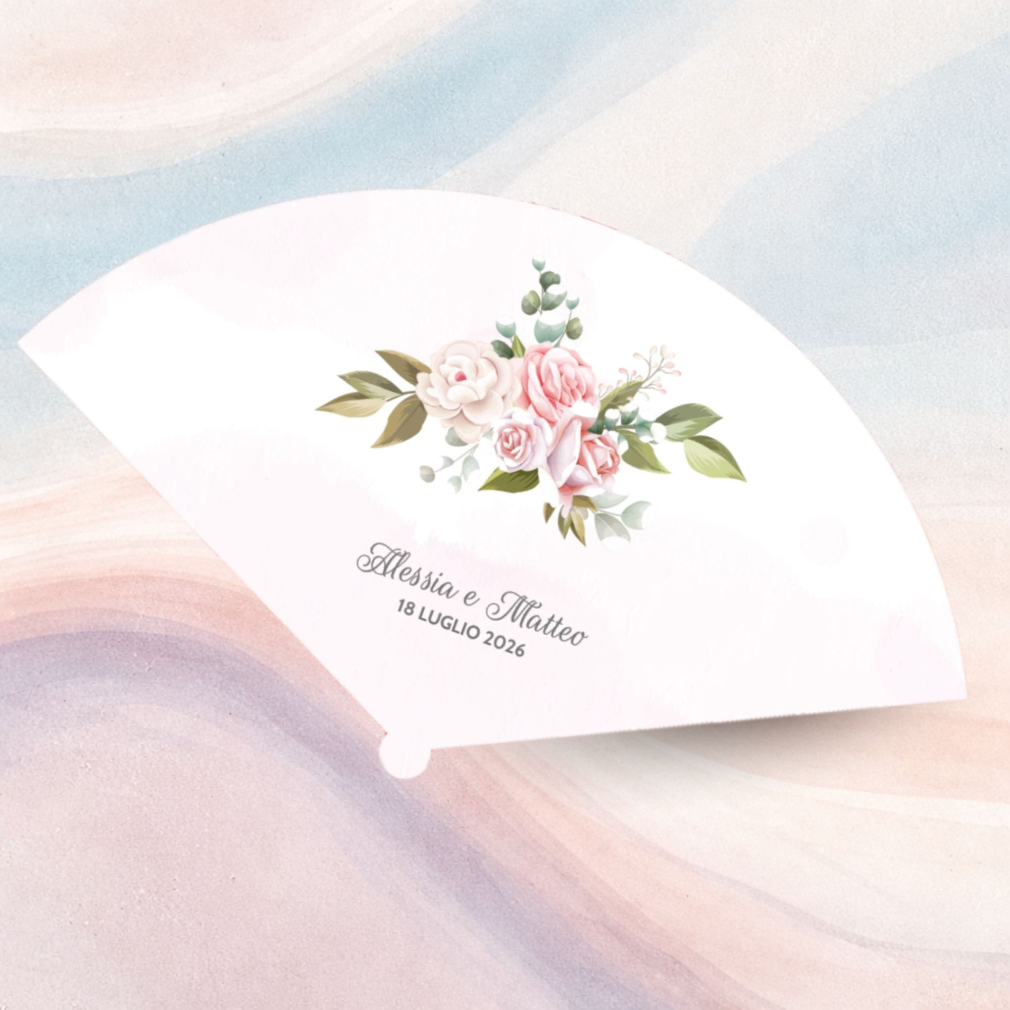 Ventaglio Matrimonio Personalizzate 2026 Romantic Peonies 