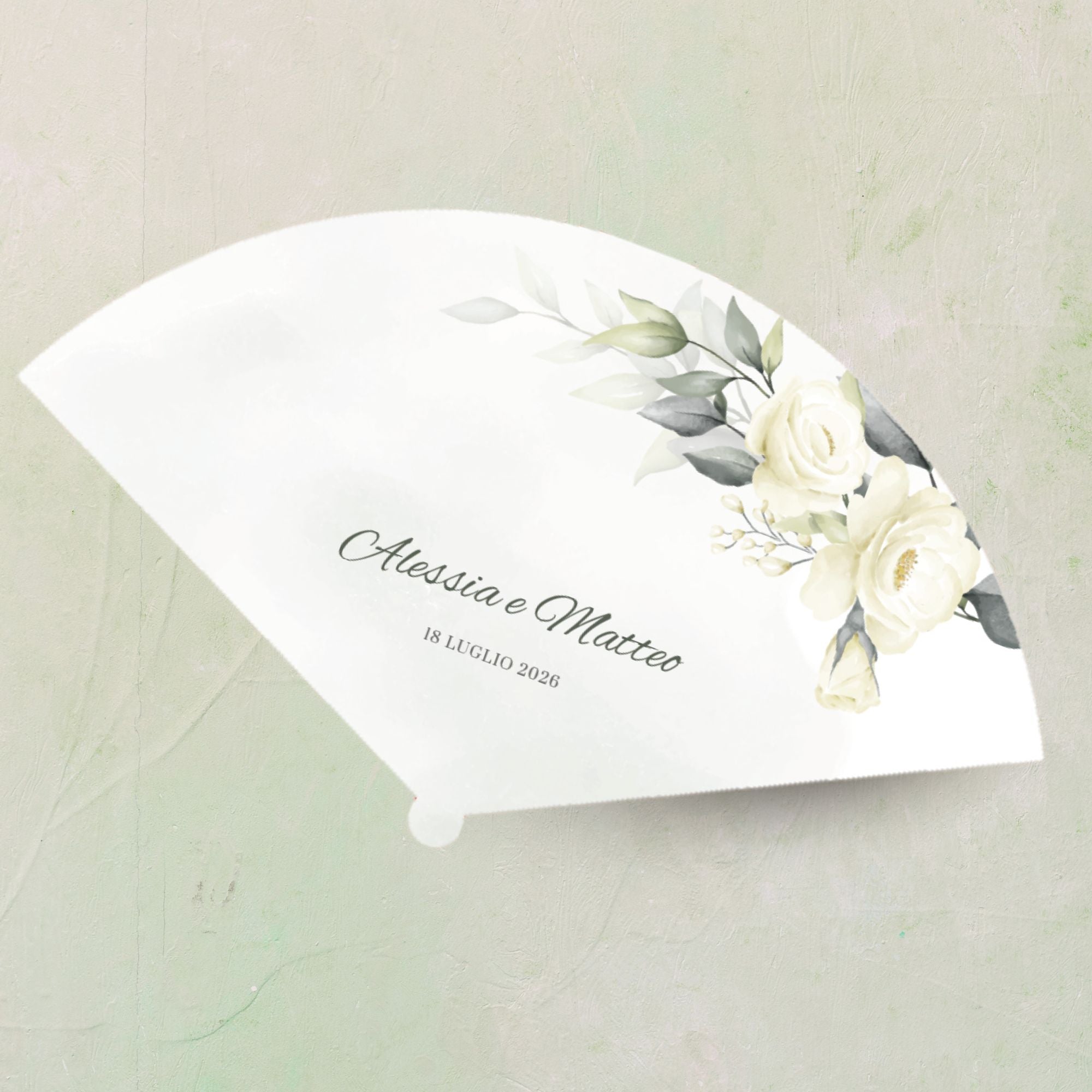 Ventaglio Matrimonio personalizzato Botanical Circle
