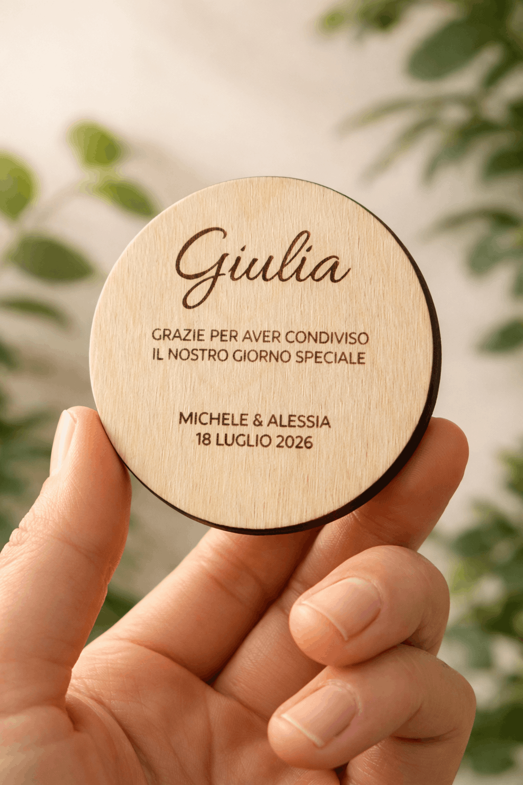 segnaposto matrimonio artigianale con nome invitato personalizzato